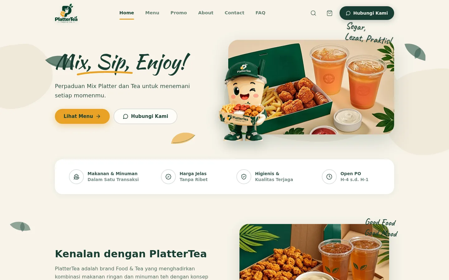 PlatterTea — Food & Tea Ordering Website